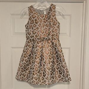 Cherokee Leopard Print Kids Dress - Brown and Cream 7/8